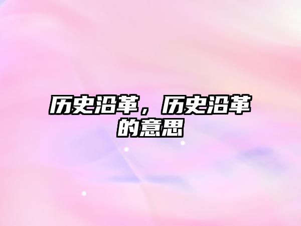 歷史沿革，歷史沿革的意思
