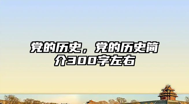 黨的歷史，黨的歷史簡(jiǎn)介300字左右