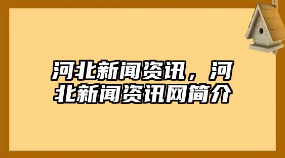 河北新聞資訊，河北新聞資訊網簡介