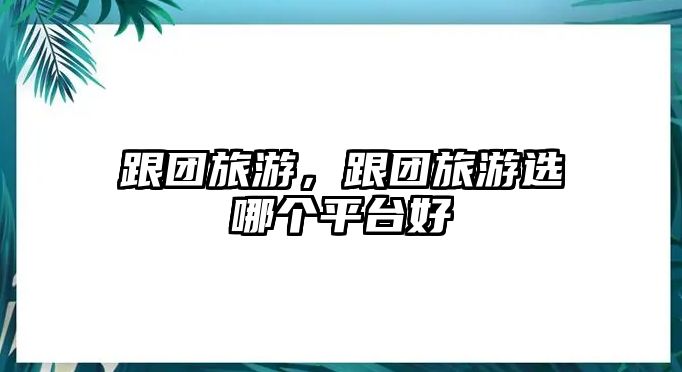 跟團旅游，跟團旅游選哪個平臺好