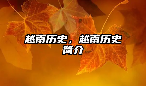 越南歷史，越南歷史簡介