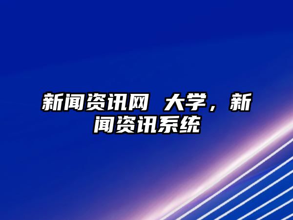 新聞資訊網 大學，新聞資訊系統