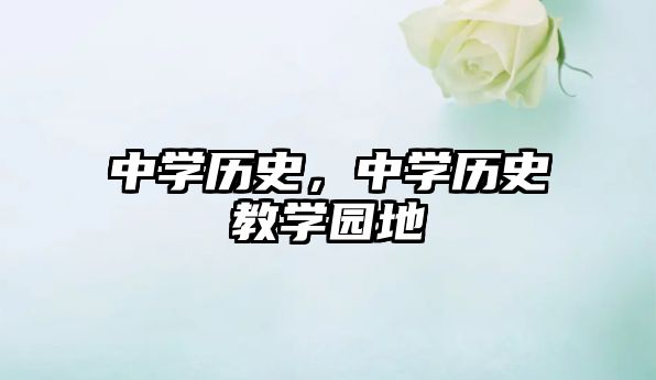 中學(xué)歷史，中學(xué)歷史教學(xué)園地
