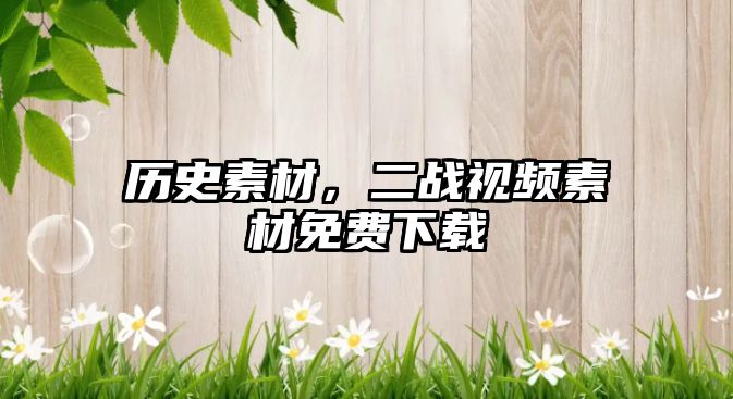 歷史素材，二戰(zhàn)視頻素材免費下載