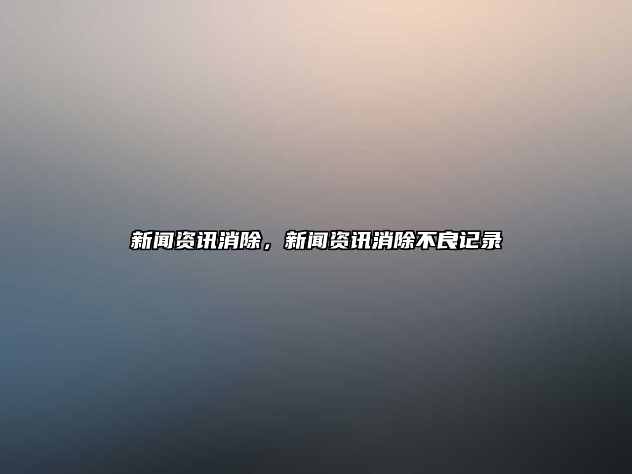 新聞資訊消除，新聞資訊消除不良記錄