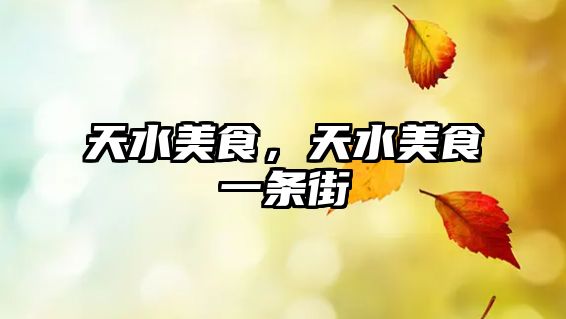天水美食，天水美食一條街