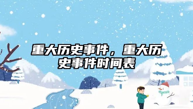 重大歷史事件，重大歷史事件時間表