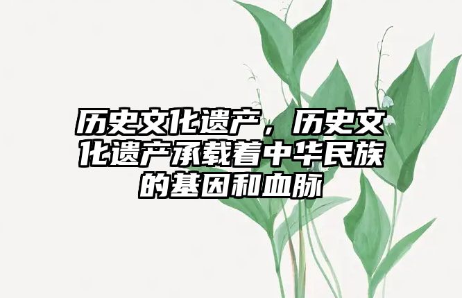 歷史文化遺產，歷史文化遺產承載著中華民族的基因和血脈