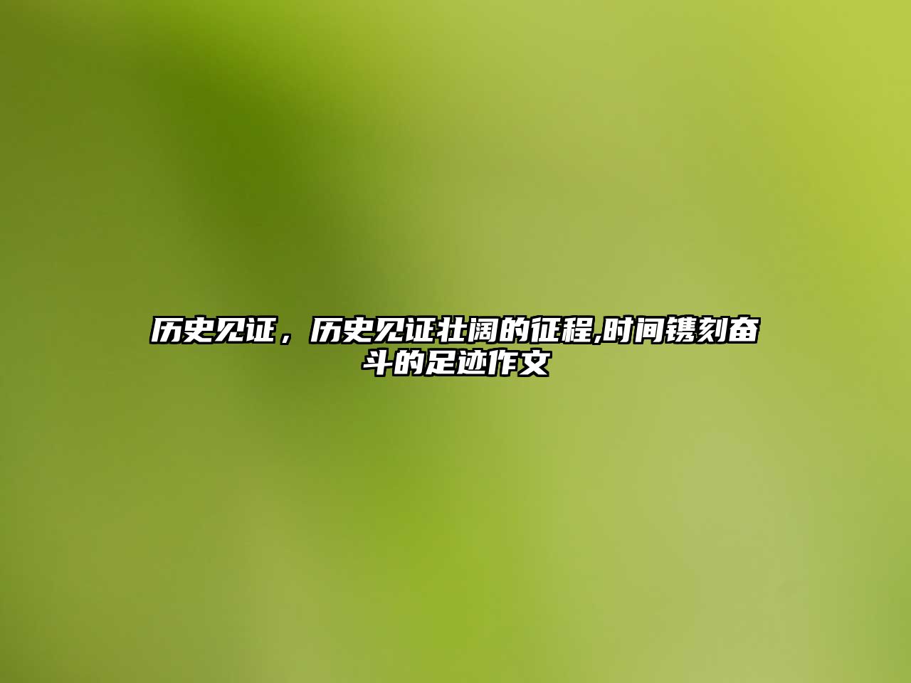 歷史見證，歷史見證壯闊的征程,時間鐫刻奮斗的足跡作文