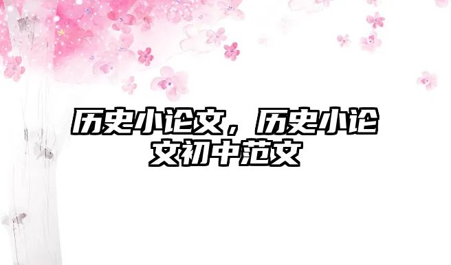 歷史小論文，歷史小論文初中范文