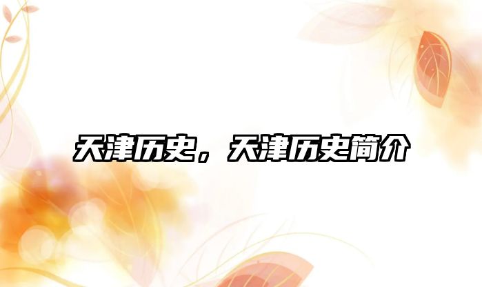 天津歷史，天津歷史簡(jiǎn)介
