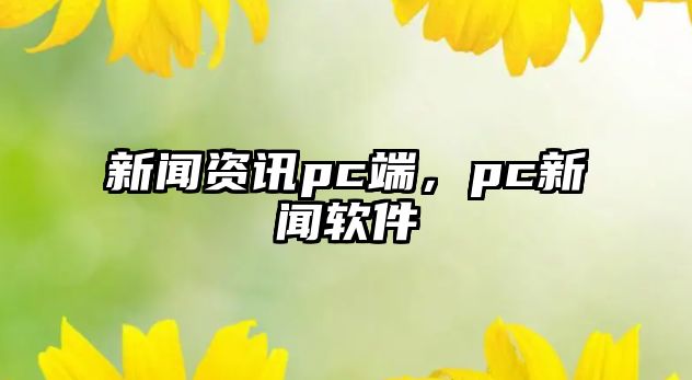 新聞資訊pc端，pc新聞軟件