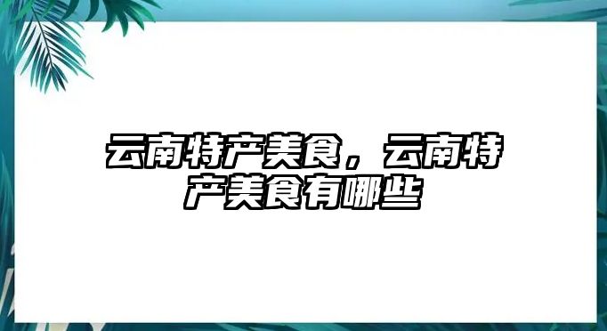 云南特產(chǎn)美食，云南特產(chǎn)美食有哪些