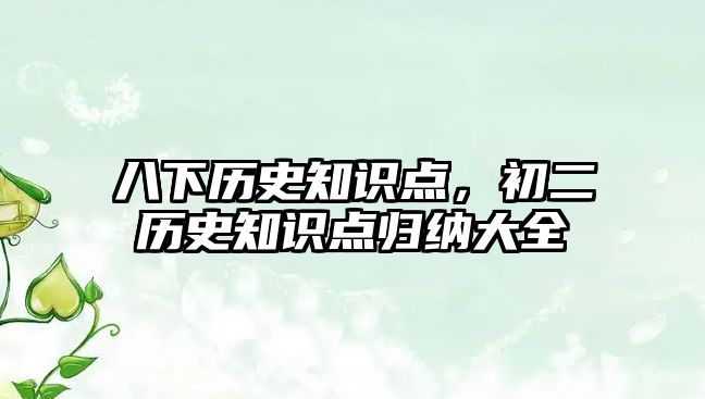 八下歷史知識點，初二歷史知識點歸納大全