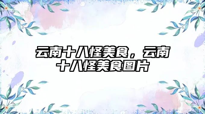 云南十八怪美食，云南十八怪美食圖片