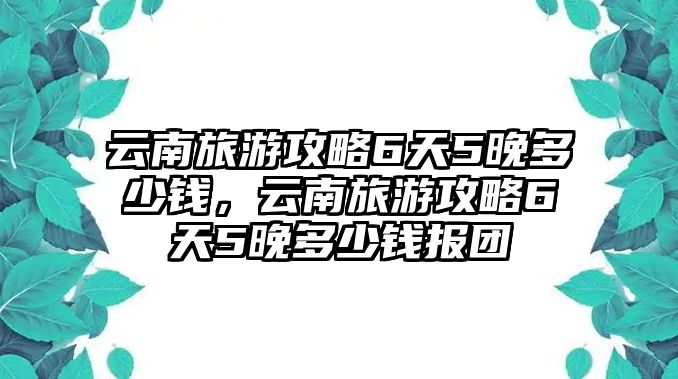 云南旅游攻略6天5晚多少錢，云南旅游攻略6天5晚多少錢報團