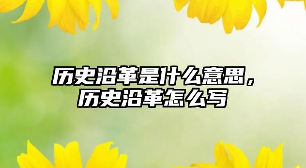 歷史沿革是什么意思，歷史沿革怎么寫
