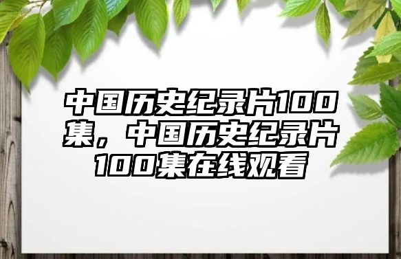 中國(guó)歷史紀(jì)錄片100集，中國(guó)歷史紀(jì)錄片100集在線觀看