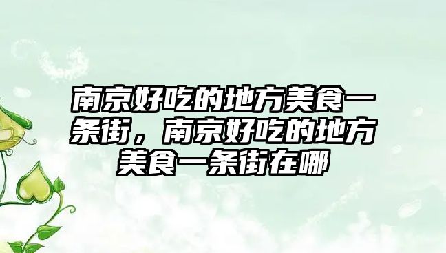 南京好吃的地方美食一條街，南京好吃的地方美食一條街在哪