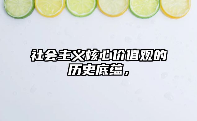 社會(huì)主義核心價(jià)值觀的歷史底蘊(yùn)，