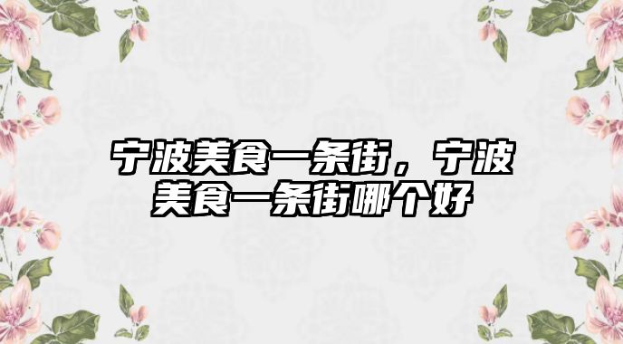 寧波美食一條街，寧波美食一條街哪個好