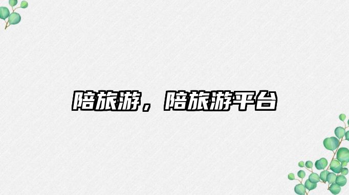 陪旅游，陪旅游平臺
