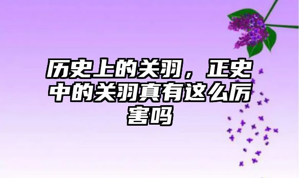 歷史上的關羽，正史中的關羽真有這么厲害嗎