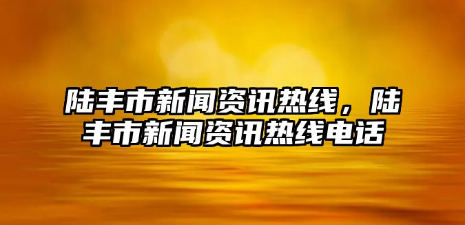 陸豐市新聞資訊熱線，陸豐市新聞資訊熱線電話