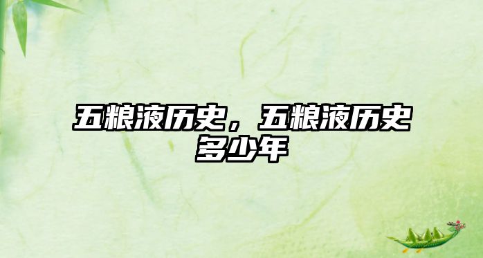 五糧液歷史，五糧液歷史多少年